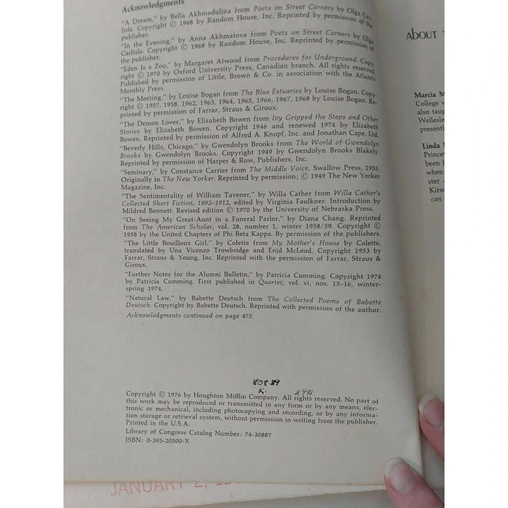 by women: An Anthology of Literature By L. H. Kirschner & Marcia Folsom PB 1976